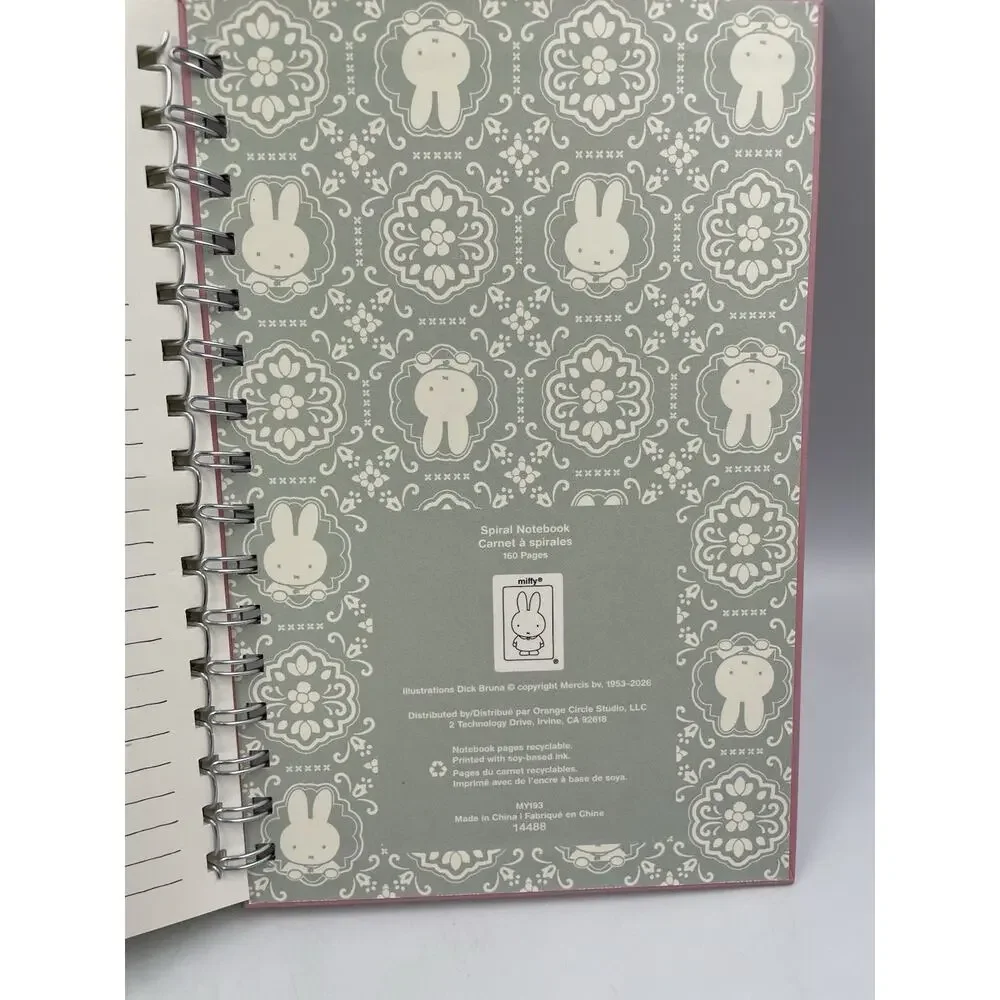 Miffy Pink Floral Spiral Notebook With Stickers And Pen Set Brand New